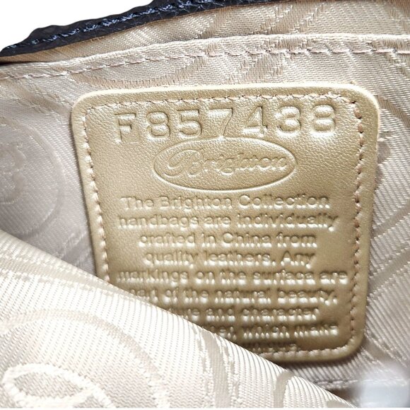 Brighton Ferrara EVE Crossbody Bag Black Leather Adjustable Strap Zip Closure - Picture 2 of 15